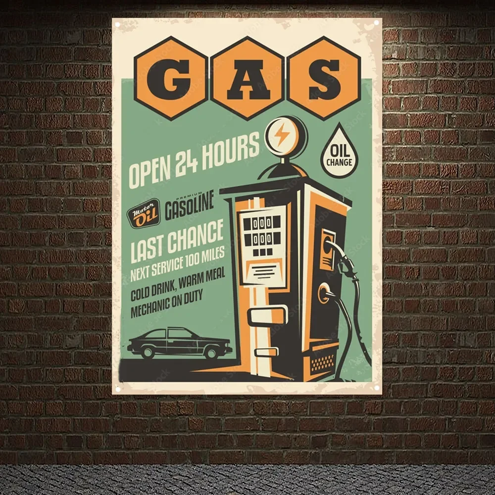 Auto Repair Shop Open - Affiche de service de voiture vintage