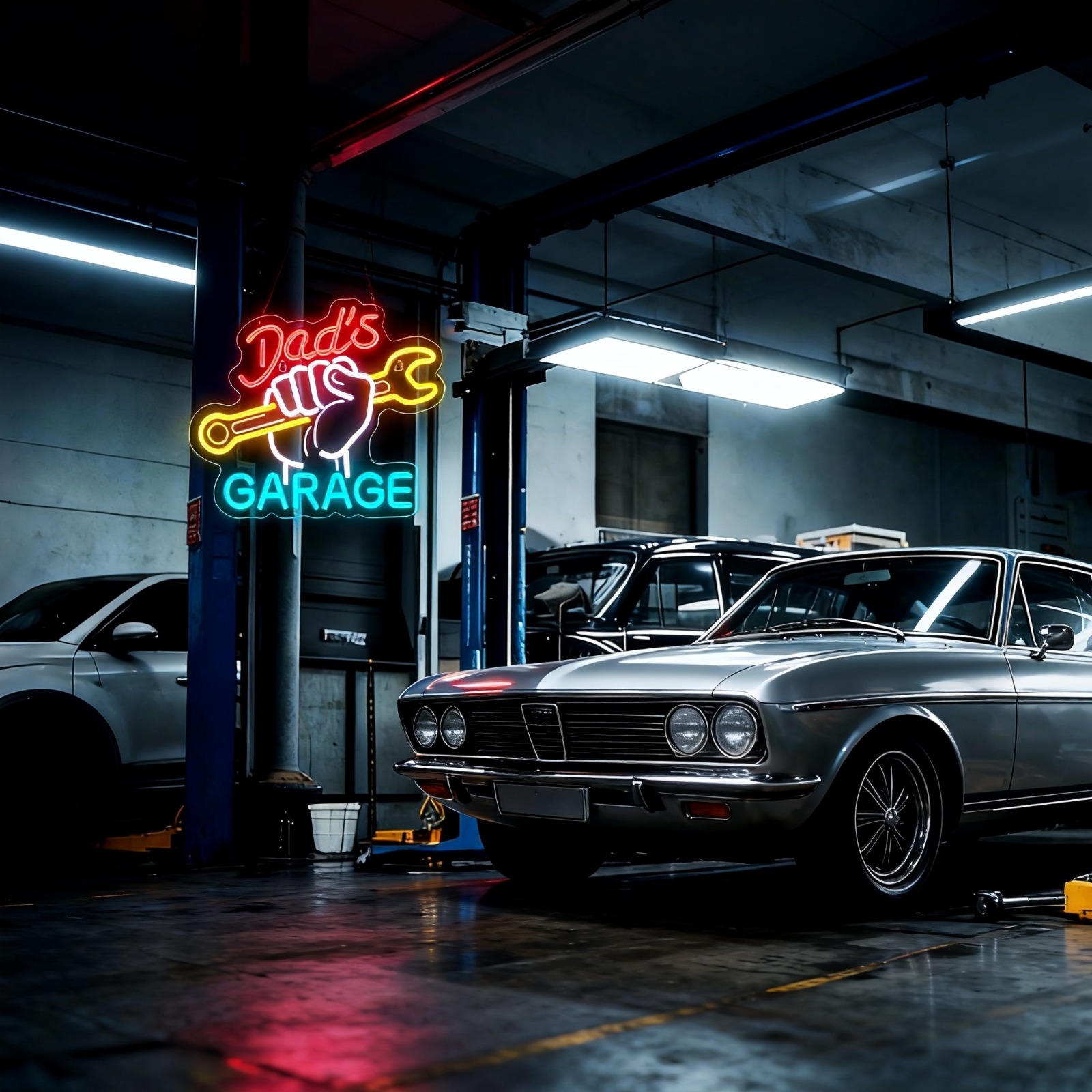 Enseigne néon LED « Dad's Gara - Auto Repair Shop Open avis et prix