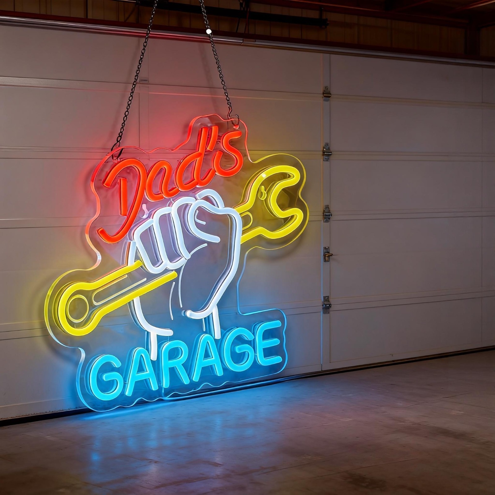 Enseigne néon LED « Dad's Gara - Auto Repair Shop Open avis et prix